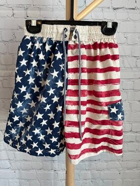 ⭐️⭐️ PICK 5 / $20 Boys American Flag Stars & Stripes Swim Shorts